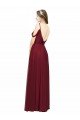 Affordable Off the Shoulder V-Neck Petite Chiffon Bridesmaid Dress with Open Back