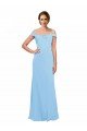 Affordable Off the Shoulder Bateau Neck Chiffon Bridesmaid Dress with Straps