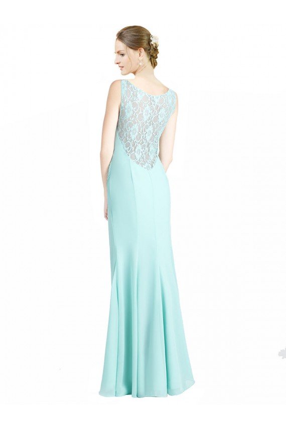 Affordable Ruched Bodice Sweetheart Chiffon Bridesmaid Dress with Lace Back