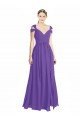 Affordable Off the Shoulder Cap Sleeves Chiffon Bridesmaid Dress with Pleats