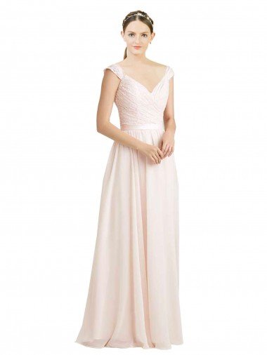 Affordable Sweetheart A-Line Chiffon Bridesmaid Dress with Ruched Lace Bodice