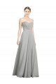 Affordable Sweetheart Strapless Draped Long Chiffon Bridesmaid Dress