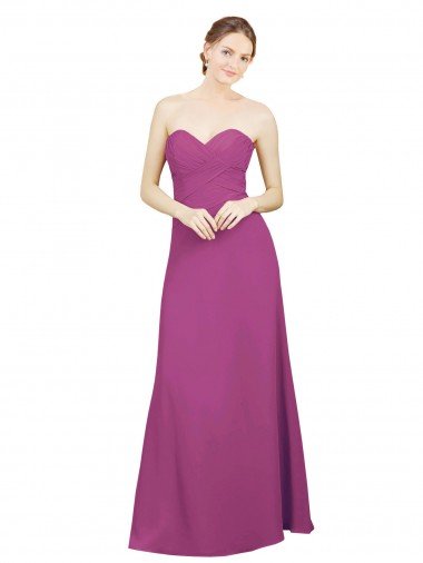 Affordable Sweetheart Neckline Pleated Chiffon Bridesmaid Dress with Low Back