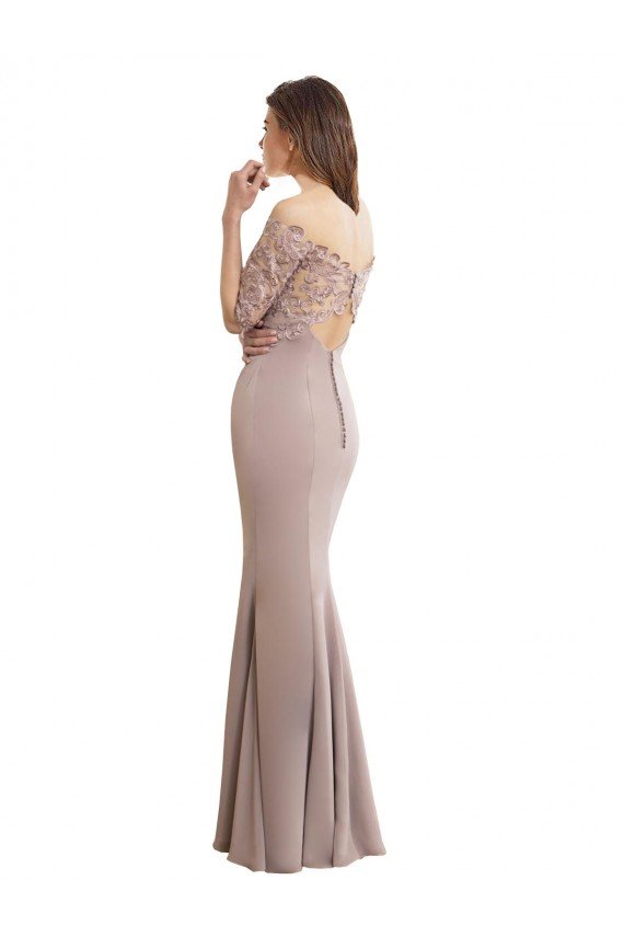 Affordable Sweetheart Neckline Long Sleeves Lace Bridesmaid Dress