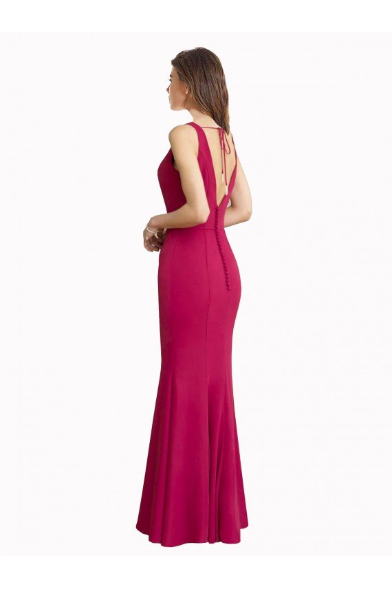 Affordable V-Neck Mermaid Chiffon Bridesmaid Dress / Prom Dress with V-Back and Belt