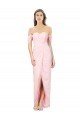 Affordable High Low Off the Shoulder Strapless Ruched Chiffon Bridesmaid Dress