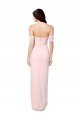 Affordable High Low Off the Shoulder Strapless Ruched Chiffon Bridesmaid Dress