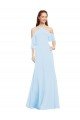 Affordable Chiffon Halter Neck Bridesmaids Dress with Flounced Neckline