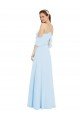 Affordable Chiffon Halter Neck Bridesmaids Dress with Flounced Neckline
