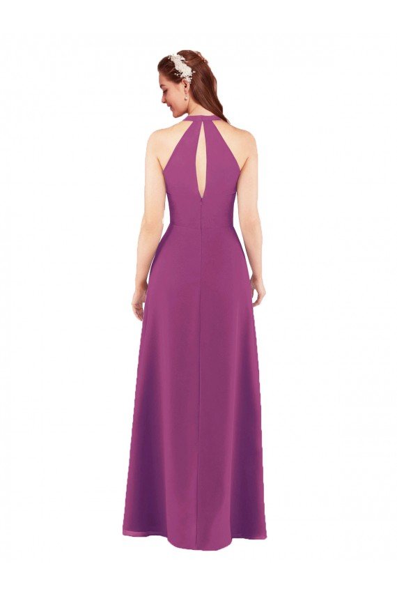 Affordable Sassy Chiffon Bridesmaid Dress with Halter Neckline