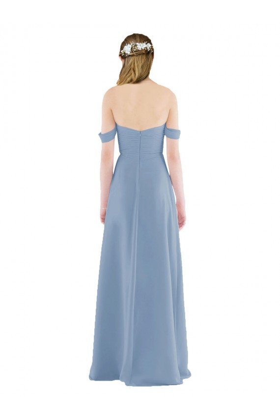 Affordable Sweetheart Neckline Chiffon Off-the-Shoulder Bridesmaid Dress