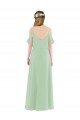Affordable Off-the-Shoulder Long Chiffon Beachy Bridesmaid Dress