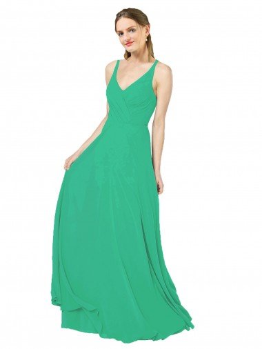 Affordable Classic Chiffon Bridesmaid Dress with Lace-Up Back