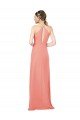 Affordable Modern Long Chiffon Bridesmaid Dress with Keyhole Back