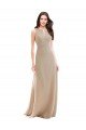 Affordable Elegant Bridesmaid with High Neckline and Illusion V-Neck