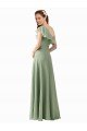 Affordable Chiffon Bridesmaids Dress with Ruffles Flutter Sleeves