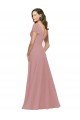 Affordable Flutter Sleeves Short Chiffon Bridesmaid Dress with Tie Belt