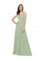 Affordable Chiffon Bridesmaid Dress with Ruffles and Draping
