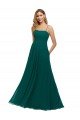 Affordable Chiffon Bridesmaid Dress with Pleated Bodice and Straps