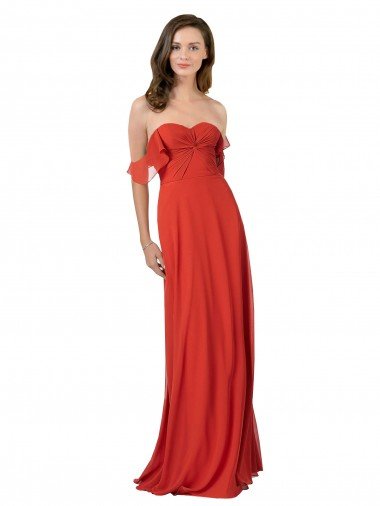 Affordable Chiffon A-Line Bridesmaid Dress with Ruched Bodice