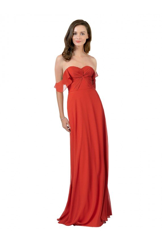 Affordable Chiffon A-Line Bridesmaid Dress with Ruched Bodice