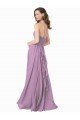 Affordable High Halter Chiffon Bridesmaid Dress with Ruffle Details Back