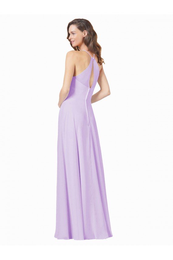 Affordable Simple Chiffon Bridesmaid Dress with Pocket