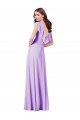 Affordable Flutter Sleeves V-Neck Chiffon Bridesmaid Dress