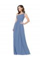 Affordable Pleated One Shoulder Chiffon Bridesmaid Dress