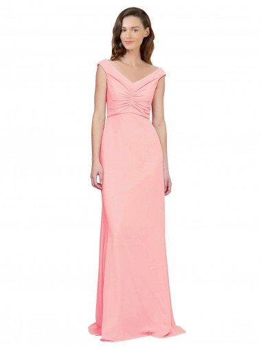Affordable Luxe Chiffon Bridesmaid Dress with Shoulder Tip Gathered Bodice