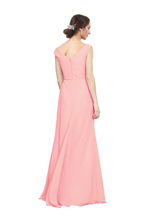 Affordable Luxe Chiffon Bridesmaid Dress with Shoulder Tip Gathered Bodice