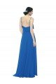 Affordable Spaghetti Strap Chiffon Bridesmaids Dress with Asymmetrical Ruffle and Front Slit