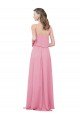 Affordable Spaghetti Strap Chiffon Bridesmaids Dress with Ruffle Overlay