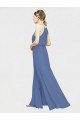 Affordable High Halter Chiffon Bridesmaid Dress with Side Slit