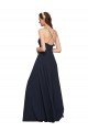 Affordable Long Chiffon Bridesmaid Dress with Criss Cross Straps and Ruffles