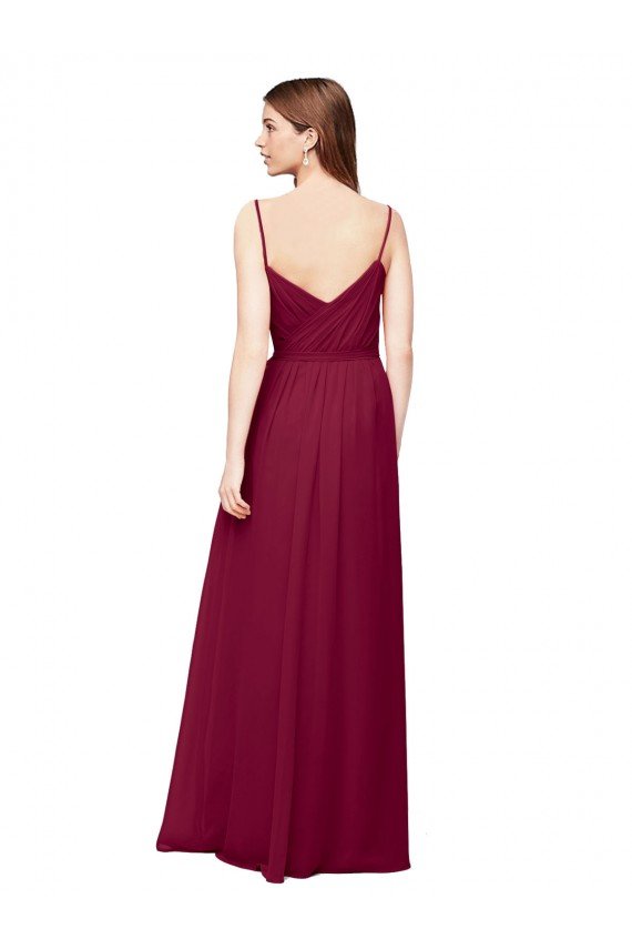 Affordable Wrapped Sweetheart Neckline Long Chiffon Bridesmaid Dress 