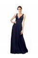 Affordable Open Back Long Chiffon Bridesmaid Dress with Plunging V-Neck Bodice