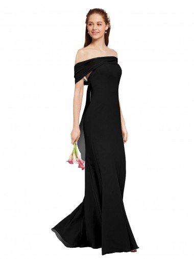Affordable Fit and Flare Long Chiffon Bridesmaid Dress / Prom Dress with Sash and Open Back