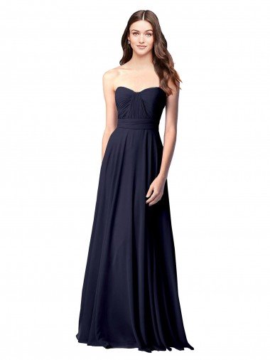 Affordable Luxe Chiffon Bridesmaid Dress with Sweetheart Neckline and Shirred Bodice