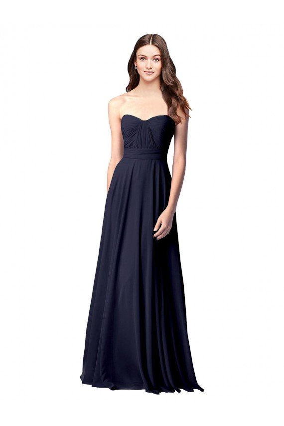 Affordable Luxe Chiffon Bridesmaid Dress with Sweetheart Neckline and Shirred Bodice