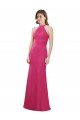 Affordable Slim A-Line Long Chiffon Bridesmaid Dress with Strappy Back
