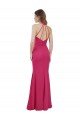 Affordable Slim A-Line Long Chiffon Bridesmaid Dress with Strappy Back