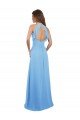Affordable Chiffon A-Line Bridesmaid Dress with Halter Neck and Ruffled Back Straps