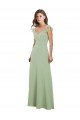 Affordable Draped Sweetheart Chiffon Bridesmaid Dress with Ruffled Cap Sleeves