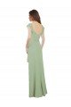 Affordable Draped Sweetheart Chiffon Bridesmaid Dress with Ruffled Cap Sleeves