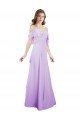 Affordable Chiffon Bridesmaid Dress with Draped Sweetheart Bodice and Off The Shoulder Flounces