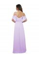 Affordable Chiffon Bridesmaid Dress with Draped Sweetheart Bodice and Off The Shoulder Flounces
