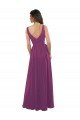 Affordable Long Chiffon A-Line Bridesmaid Dress with V-Neck Wrap Bodice