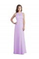 Affordable Sweetheart Long Chiffon Bridesmaid Dress with Halter Straps