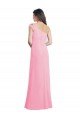 Affordable Single Shoulder Chiffon Bridesmaid Dress with Draped Bodice